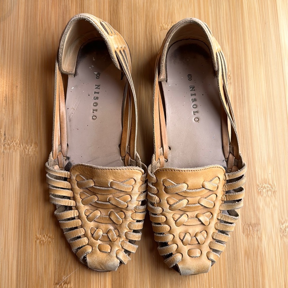 Nisolo Huaraches gently loved and lived in size 8 Almond